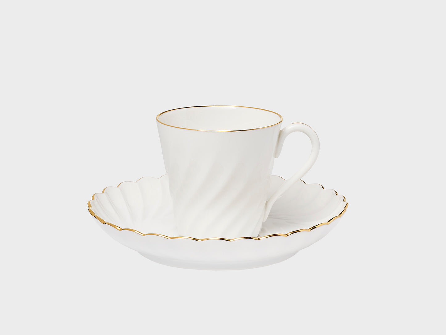 Espresso cup | Ribbed | Gold rim