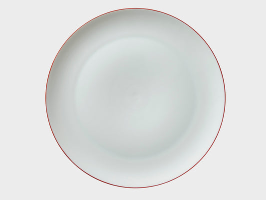 Plate Coupe | Lotos | Red colour rim | 27 cm